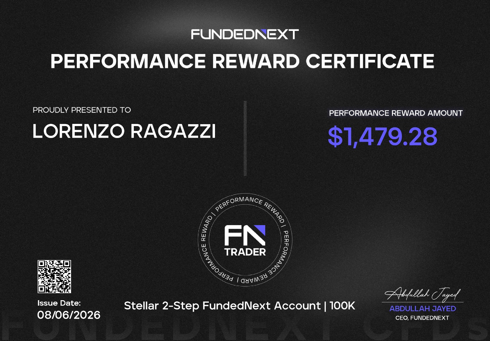 Prova 6 payout